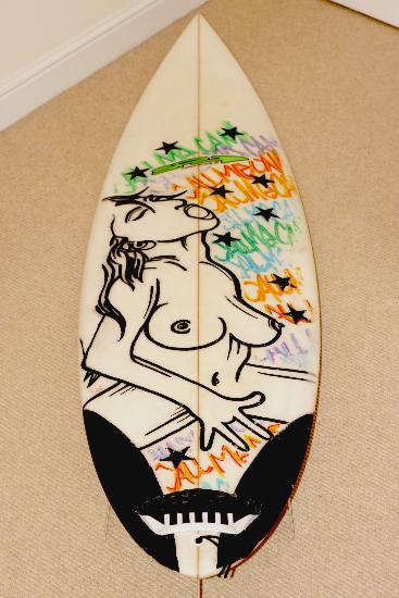Sparrow 6'0 x 18 x 2 1/8 Round pin tail.  SOAR Glassed fins.  Excellent condition high performance shortboard.